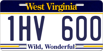 WV license plate 1HV600