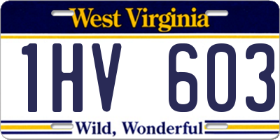 WV license plate 1HV603