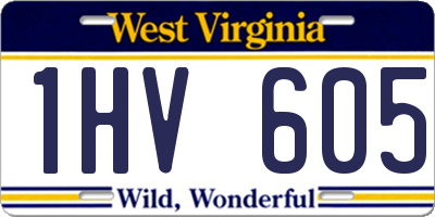WV license plate 1HV605