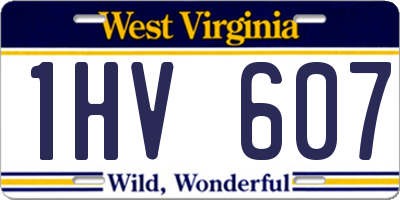 WV license plate 1HV607