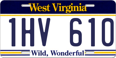 WV license plate 1HV610