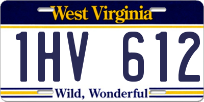 WV license plate 1HV612