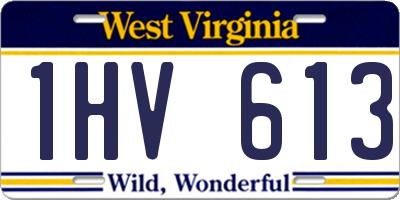 WV license plate 1HV613