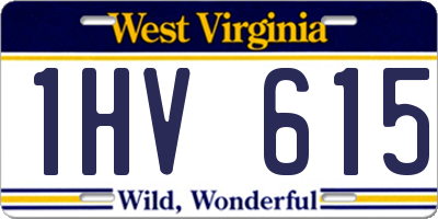 WV license plate 1HV615