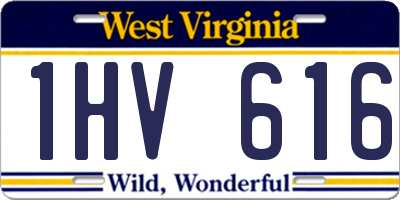 WV license plate 1HV616