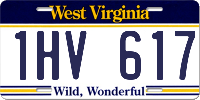 WV license plate 1HV617