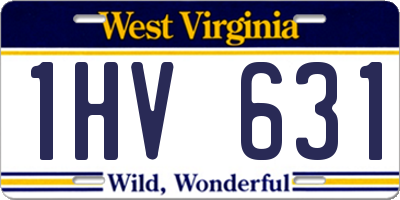 WV license plate 1HV631