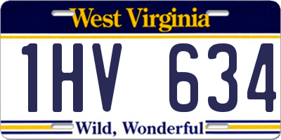 WV license plate 1HV634