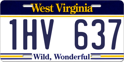 WV license plate 1HV637
