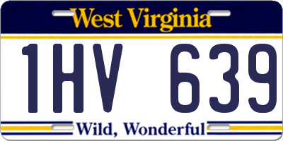 WV license plate 1HV639