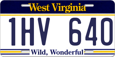 WV license plate 1HV640