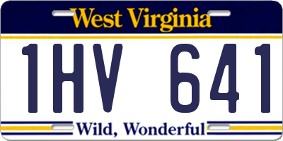 WV license plate 1HV641