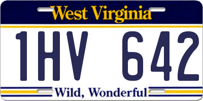 WV license plate 1HV642
