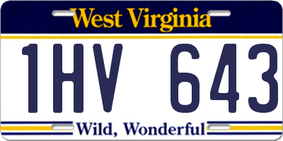 WV license plate 1HV643