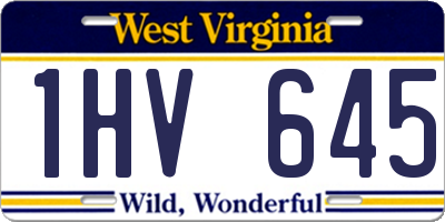 WV license plate 1HV645