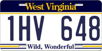 WV license plate 1HV648