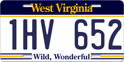 WV license plate 1HV652