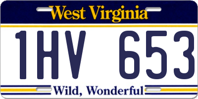 WV license plate 1HV653