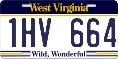 WV license plate 1HV664