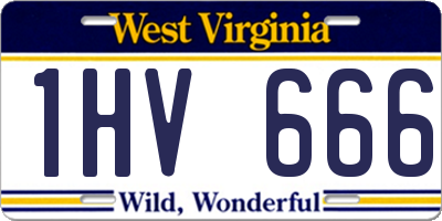 WV license plate 1HV666