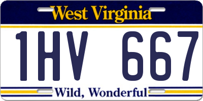 WV license plate 1HV667