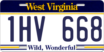 WV license plate 1HV668
