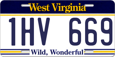 WV license plate 1HV669