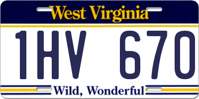 WV license plate 1HV670