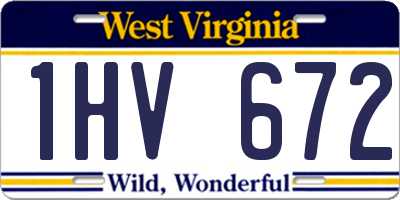 WV license plate 1HV672