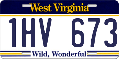WV license plate 1HV673