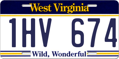 WV license plate 1HV674