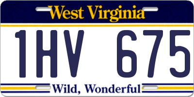 WV license plate 1HV675