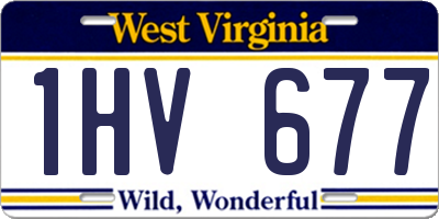 WV license plate 1HV677