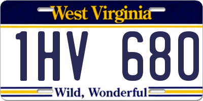 WV license plate 1HV680