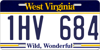 WV license plate 1HV684