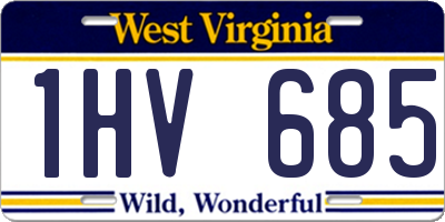 WV license plate 1HV685