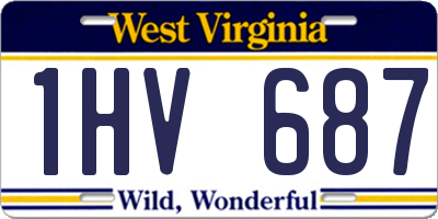 WV license plate 1HV687