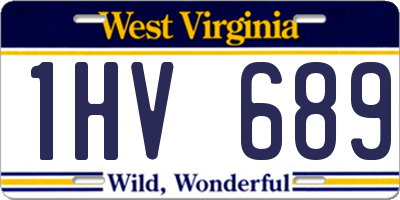 WV license plate 1HV689