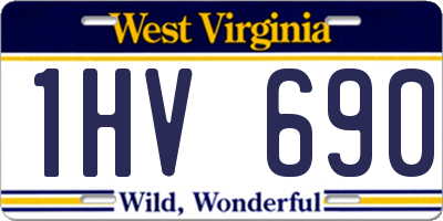 WV license plate 1HV690