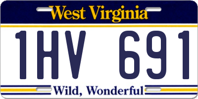 WV license plate 1HV691