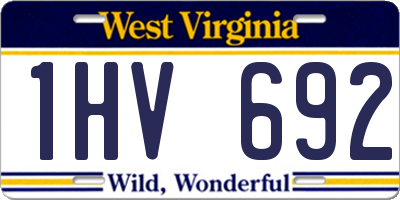 WV license plate 1HV692