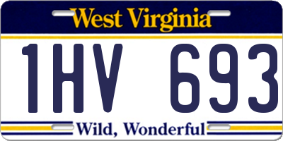 WV license plate 1HV693