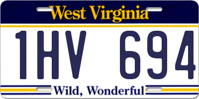 WV license plate 1HV694