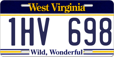 WV license plate 1HV698