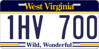 WV license plate 1HV700