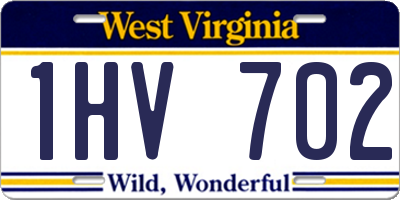 WV license plate 1HV702