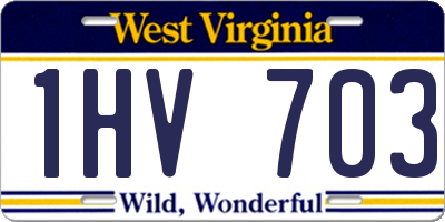 WV license plate 1HV703