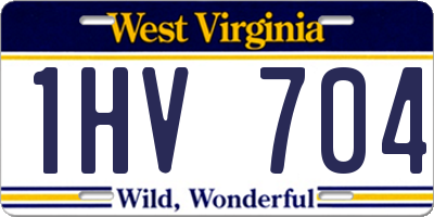 WV license plate 1HV704