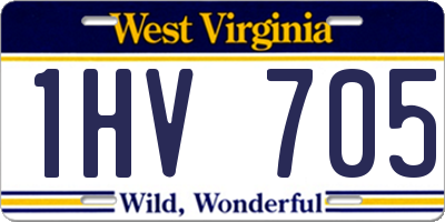 WV license plate 1HV705