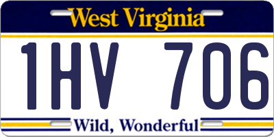 WV license plate 1HV706
